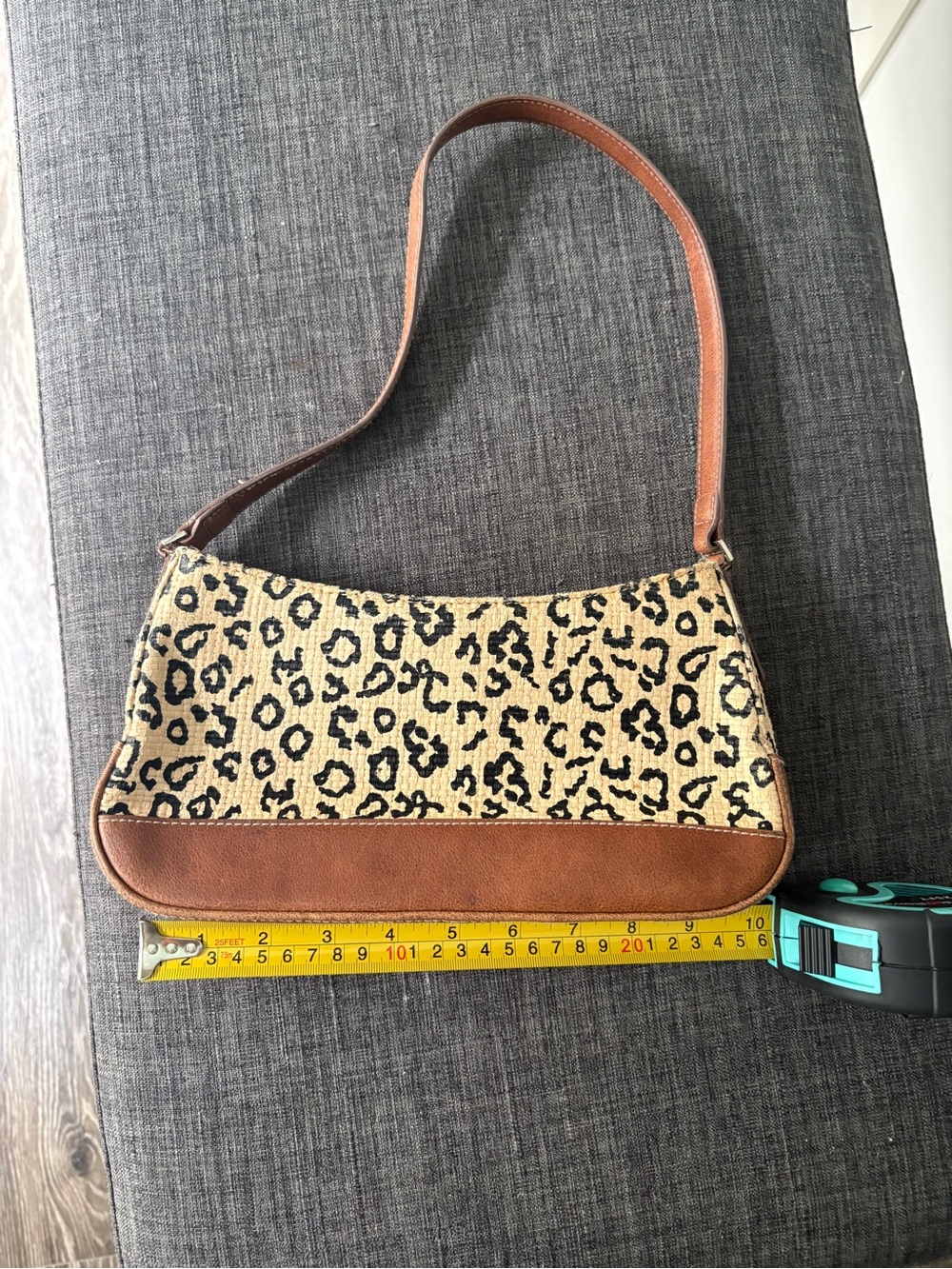 Liz Claiborne Leopard Print Shoulder Bag with Brown Trim